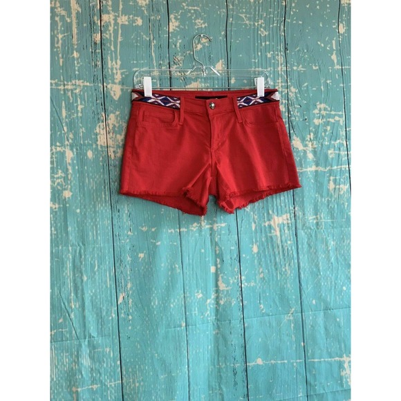 Joe's Red Fringed Hem Shorts size 26 - Picture 9 of 10